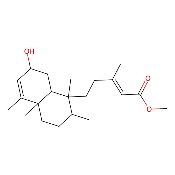 2D Structure of methyl (E)-5-[(1S,2R,4aR,7S,8aR)-7-hydroxy-1,2,4a,5-tetramethyl-2,3,4,7,8,8a-hexahydronaphthalen-1-yl]-3-methylpent-2-enoate