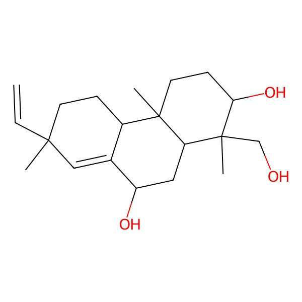 2D Structure of Ent-3beta,7alpha,19-trihydroxypimara-8(14),15-diene