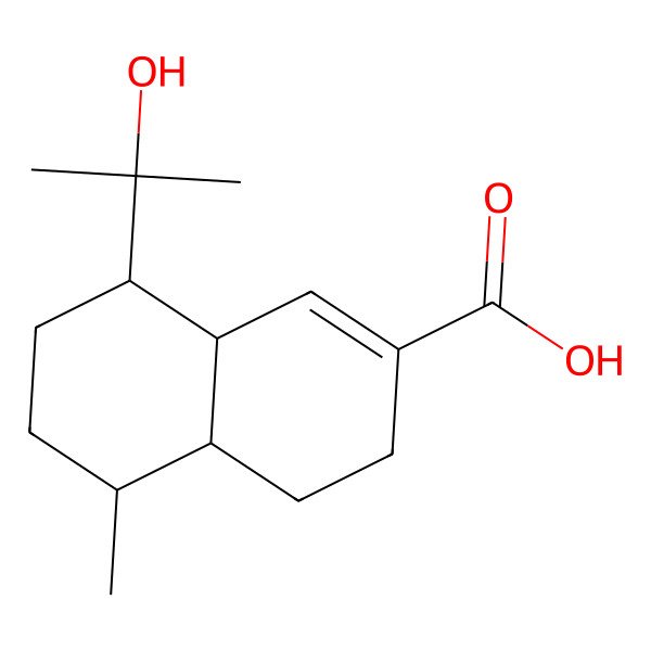 2D Structure of (4aS,5R,8R,8aR)-8-(2-hydroxypropan-2-yl)-5-methyl-3,4,4a,5,6,7,8,8a-octahydronaphthalene-2-carboxylic acid