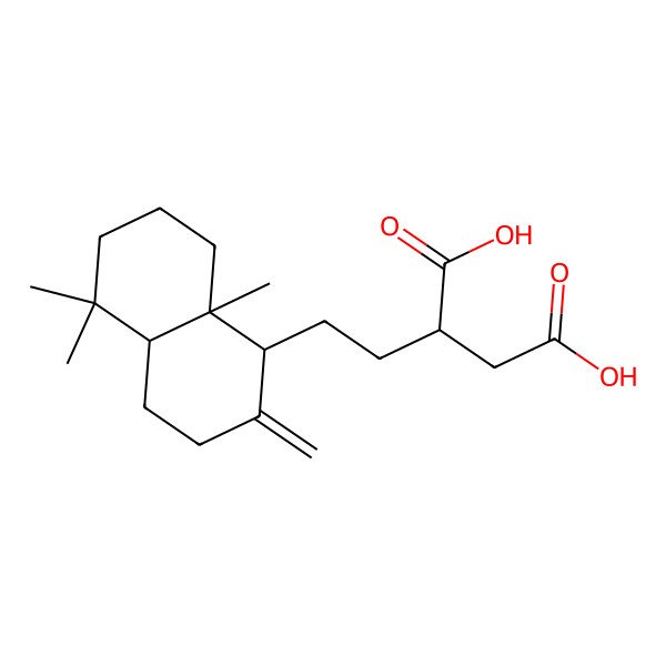 2D Structure of (2S)-2-[2-[(1R,4aR,8aR)-5,5,8a-trimethyl-2-methylidene-3,4,4a,6,7,8-hexahydro-1H-naphthalen-1-yl]ethyl]butanedioic acid