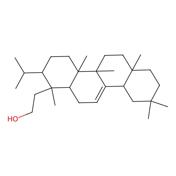 2D Structure of 2-[(1S,2S,4aR,4bS,6aR,10aS,12aR)-1,4a,4b,6a,9,9-hexamethyl-2-propan-2-yl-3,4,5,6,7,8,10,10a,12,12a-decahydro-2H-chrysen-1-yl]ethanol