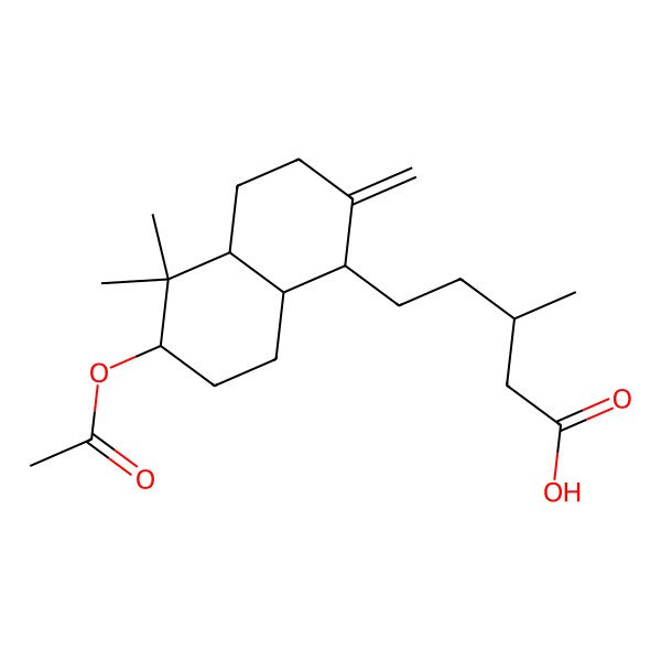 2D Structure of (3R)-5-[(1R,4aS,6S,8aR)-6-acetyloxy-5,5-dimethyl-2-methylidene-1,3,4,4a,6,7,8,8a-octahydronaphthalen-1-yl]-3-methylpentanoic acid