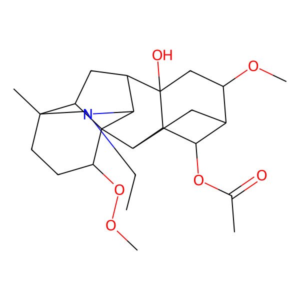 2D Structure of (11-Ethyl-8-hydroxy-6-methoxy-13-methyl-16-methylperoxy-11-azahexacyclo[7.7.2.12,5.01,10.03,8.013,17]nonadecan-4-yl) acetate