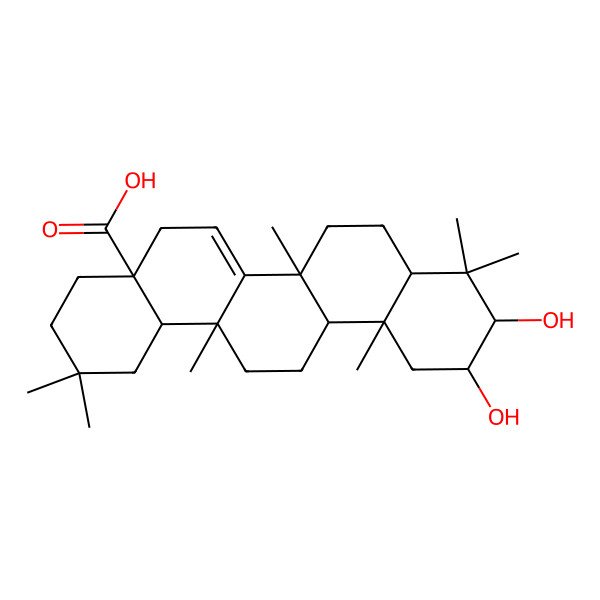2D Structure of 2a-Hydroxyaleuritolic acid