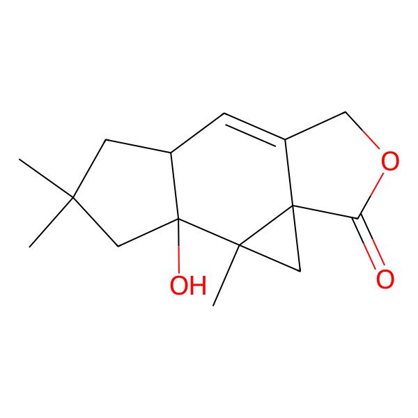 2D Structure of 2a,13-Dihydroxy-marasm-7(8)-en-5-oic acid
