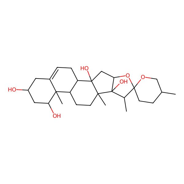 2D Structure of 5',7,9,13-Tetramethylspiro[5-oxapentacyclo[10.8.0.02,9.04,8.013,18]icos-18-ene-6,2'-oxane]-2,8,14,16-tetrol