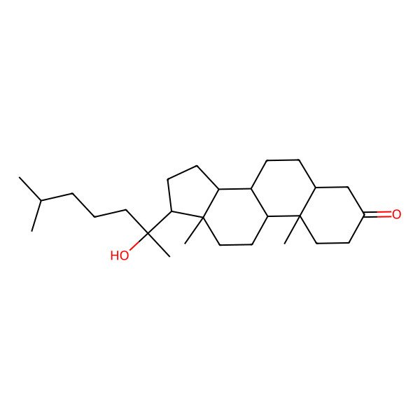 2D Structure of (5S,8R,9S,10S,13S,14S,17S)-17-[(2S)-2-hydroxy-6-methylheptan-2-yl]-10,13-dimethyl-1,2,4,5,6,7,8,9,11,12,14,15,16,17-tetradecahydrocyclopenta[a]phenanthren-3-one