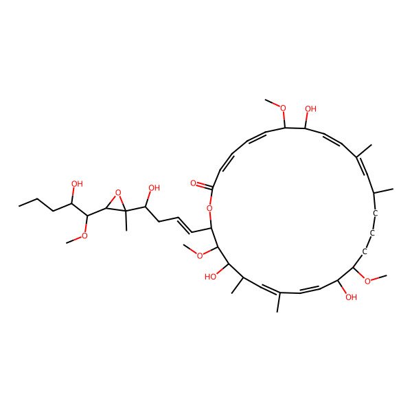 2D Structure of (3E,5E,7R,8R,9E,11E,13R,17R,18R,19E,21E,23R,24S,25R,26S)-8,18,24-trihydroxy-26-[(E,4S)-4-hydroxy-4-[(2R,3R)-3-[(1R,2S)-2-hydroxy-1-methoxypentyl]-2-methyloxiran-2-yl]but-1-enyl]-7,17,25-trimethoxy-11,13,21,23-tetramethyl-1-oxacyclohexacosa-3,5,9,11,19,21-hexaen-2-one