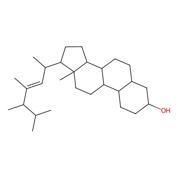 2D Structure of 13-Methyl-17-(4,5,6-trimethylhept-3-en-2-yl)-1,2,3,4,5,6,7,8,9,10,11,12,14,15,16,17-hexadecahydrocyclopenta[a]phenanthren-3-ol