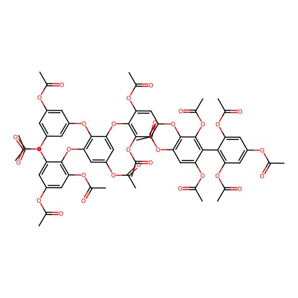 2D Structure of [3-Acetyloxy-5-[4-acetyloxy-2-[2,6-diacetyloxy-4-[2,4,6-triacetyloxy-3-(2,4,6-triacetyloxyphenyl)phenoxy]phenoxy]-6-(2,4,6-triacetyloxyphenoxy)phenoxy]phenyl] acetate