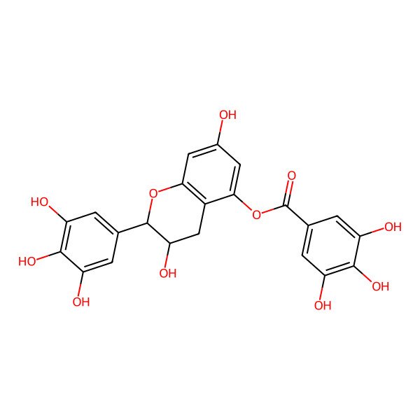 2D Structure of [(2R,3S)-3,7-dihydroxy-2-(3,4,5-trihydroxyphenyl)-3,4-dihydro-2H-chromen-5-yl] 3,4,5-trihydroxybenzoate