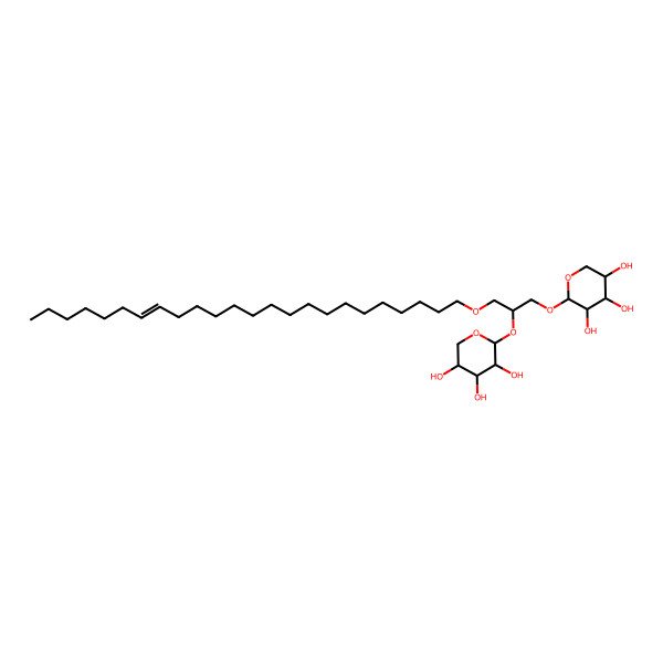 2D Structure of (2S,3R,4S,5R)-2-[(2R)-3-tetracos-17-enoxy-2-[(2S,3R,4S,5R)-3,4,5-trihydroxyoxan-2-yl]oxypropoxy]oxane-3,4,5-triol
