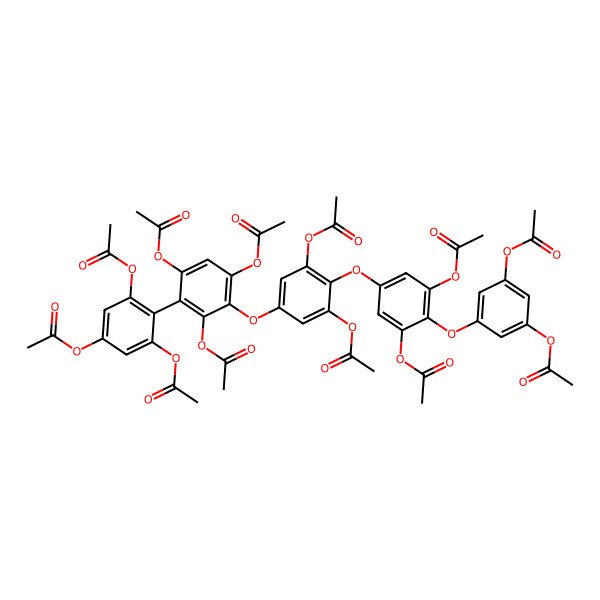 2D Structure of [3-Acetyloxy-5-[2,6-diacetyloxy-4-[2,6-diacetyloxy-4-[2,4,6-triacetyloxy-3-(2,4,6-triacetyloxyphenyl)phenoxy]phenoxy]phenoxy]phenyl] acetate