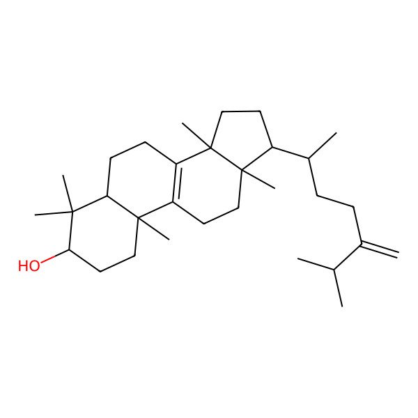 2D Structure of (3S,5R,10S,13S,14S,17S)-4,4,10,13,14-pentamethyl-17-[(2R)-6-methyl-5-methylideneheptan-2-yl]-2,3,5,6,7,11,12,15,16,17-decahydro-1H-cyclopenta[a]phenanthren-3-ol