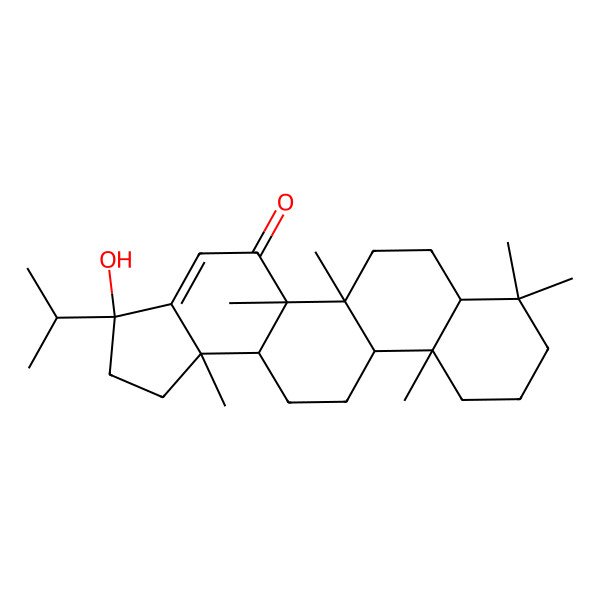 2D Structure of (3S,5aR,5bR,7aS,11aS,11bR,13aR,13bR)-3-hydroxy-5a,5b,8,8,11a,13b-hexamethyl-3-propan-2-yl-1,2,6,7,7a,9,10,11,11b,12,13,13a-dodecahydrocyclopenta[a]chrysen-5-one