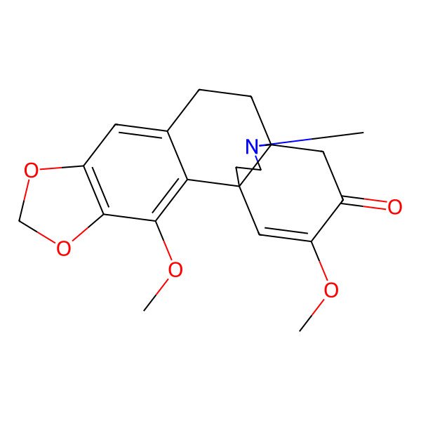 2D Structure of (1S,13R)-3,16-dimethoxy-20-methyl-5,7-dioxa-20-azapentacyclo[11.4.3.01,13.02,10.04,8]icosa-2,4(8),9,16-tetraen-15-one