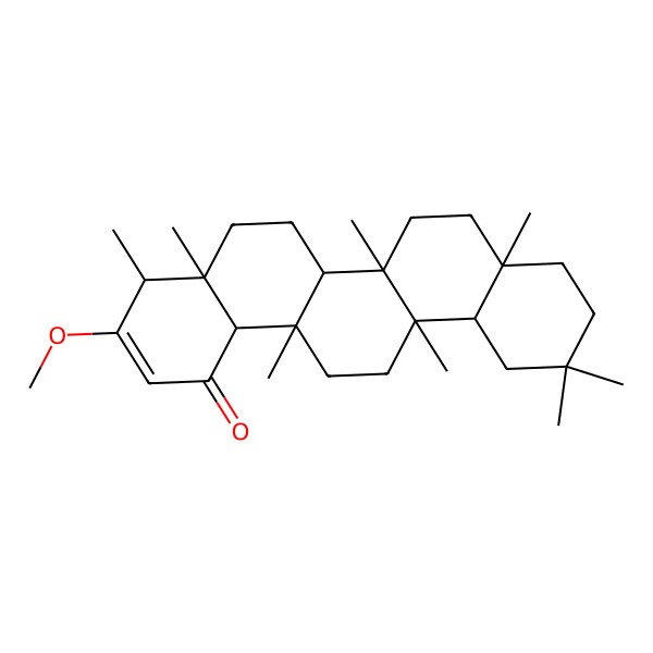 2D Structure of (4R,4aR,6aS,6aS,6bR,8aR,12aR,14aR,14bS)-3-methoxy-4,4a,6a,6b,8a,11,11,14a-octamethyl-5,6,6a,7,8,9,10,12,12a,13,14,14b-dodecahydro-4H-picen-1-one