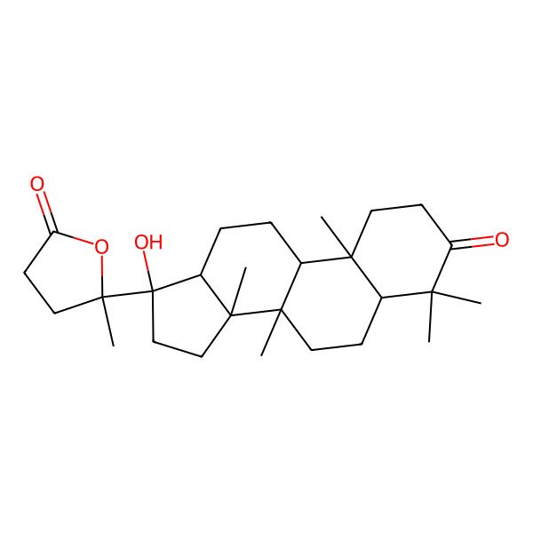 2D Structure of (5S)-5-[(5R,8R,9S,10R,13S,14R,17R)-17-hydroxy-4,4,8,10,14-pentamethyl-3-oxo-2,5,6,7,9,11,12,13,15,16-decahydro-1H-cyclopenta[a]phenanthren-17-yl]-5-methyloxolan-2-one