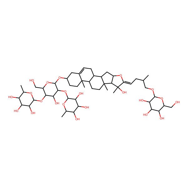 2D Structure of 2-[4-Hydroxy-2-(hydroxymethyl)-6-[[7-hydroxy-7,9,13-trimethyl-6-[3-methyl-4-[3,4,5-trihydroxy-6-(hydroxymethyl)oxan-2-yl]oxybutylidene]-5-oxapentacyclo[10.8.0.02,9.04,8.013,18]icos-18-en-16-yl]oxy]-5-(3,4,5-trihydroxy-6-methyloxan-2-yl)oxyoxan-3-yl]oxy-6-methyloxane-3,4,5-triol