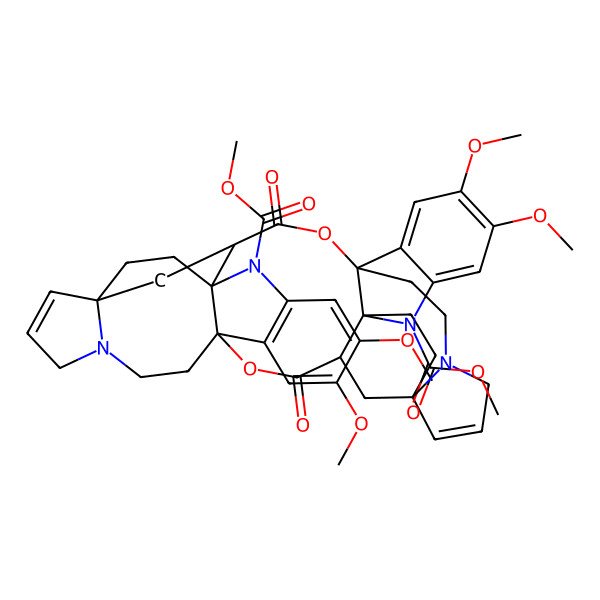 2D Structure of dimethyl (1R,3R,6R,14R,17R,19R,22R,30R)-9,10,25,26-tetramethoxy-4,20-dioxo-5,21-dioxa-13,29,36,42-tetrazaundecacyclo[20.10.6.66,17.01,36.03,30.06,14.07,12.014,19.022,30.023,28.017,42]tetratetraconta-7,9,11,23,25,27,33,39-octaene-13,29-dicarboxylate