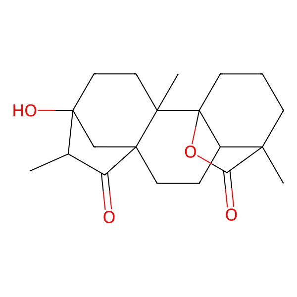 2D Structure of (1S,2S,5S,6R,8R,11R,12R)-5-hydroxy-2,6,12-trimethyl-16-oxapentacyclo[10.3.2.15,8.01,11.02,8]octadecane-7,17-dione