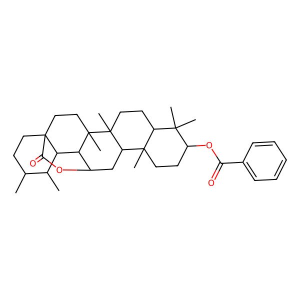 2D Structure of [(1S,4R,5R,8R,10S,13R,14R,16R,17S,18S,19S,20R)-4,5,9,9,13,19,20-heptamethyl-23-oxo-24-oxahexacyclo[14.6.2.01,18.04,17.05,14.08,13]tetracosan-10-yl] benzoate