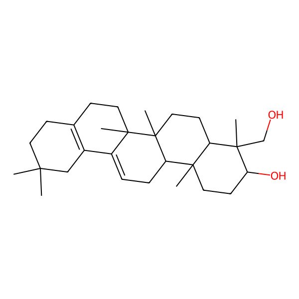 2D Structure of 4-(hydroxymethyl)-4,6a,6b,11,11,14b-hexamethyl-2,3,4a,5,6,7,8,9,10,12,14,14a-dodecahydro-1H-picen-3-ol