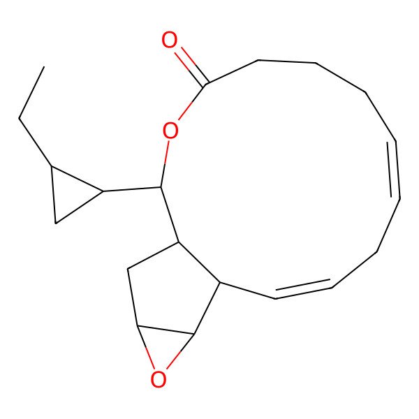 2D Structure of (1R,2R,8Z,11Z,13S,14R,16S)-2-[(1S,2R)-2-ethylcyclopropyl]-3,15-dioxatricyclo[11.4.0.014,16]heptadeca-8,11-dien-4-one