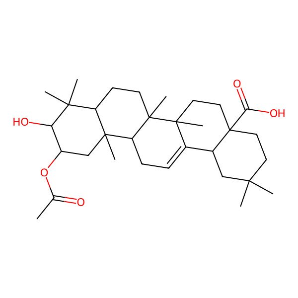 2D Structure of (2alpha,3beta)-2-(Acetyloxy)-3-hydroxy-olean-12-en-28-oic acid