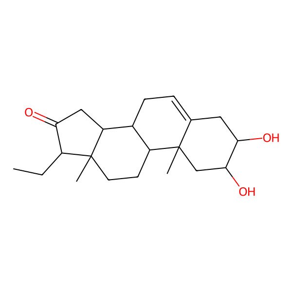 2D Structure of 2alpha,3beta-Dihydroxy-5-pregnen-16-one