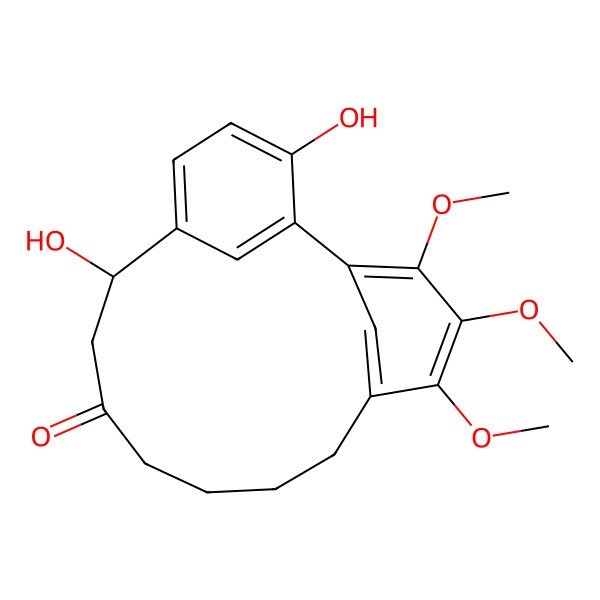 2D Structure of (7R)-3,7-dihydroxy-15,16,17-trimethoxytricyclo[12.3.1.12,6]nonadeca-1(17),2,4,6(19),14(18),15-hexaen-9-one