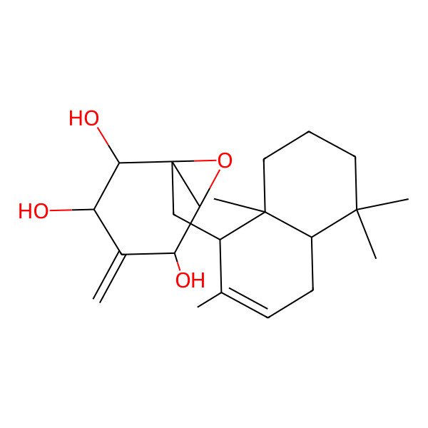 2D Structure of 1-[(2,5,5,8a-Tetramethyl-1,4,4a,6,7,8-hexahydronaphthalen-1-yl)methyl]-4-methylidene-7-oxabicyclo[4.1.0]heptane-2,3,5-triol