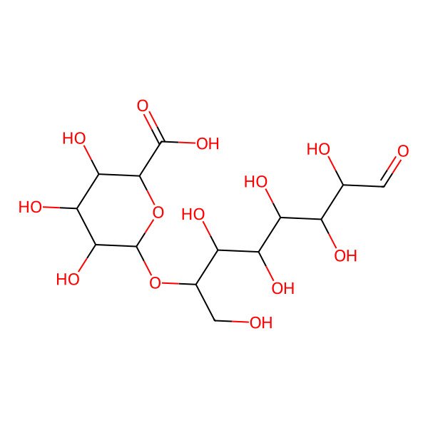 2D Structure of (2S,3R,4S,5R,6S)-6-[(2S,3S,4S,5S,6S,7R)-1,3,4,5,6,7-hexahydroxy-8-oxooctan-2-yl]oxy-3,4,5-trihydroxyoxane-2-carboxylic acid
