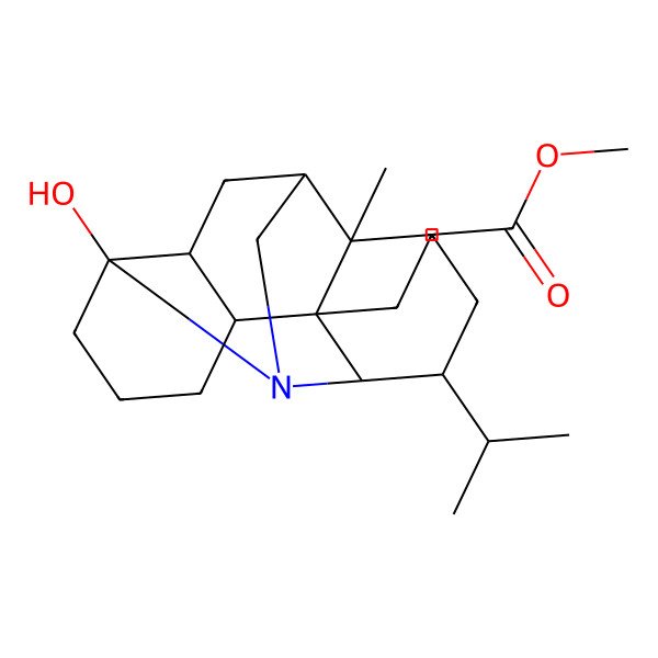 2D Structure of methyl 3-[(1S,2R,7R)-7-hydroxy-1-methyl-14-propan-2-yl-12-azapentacyclo[8.6.0.02,13.03,8.07,12]hexadecan-2-yl]propanoate