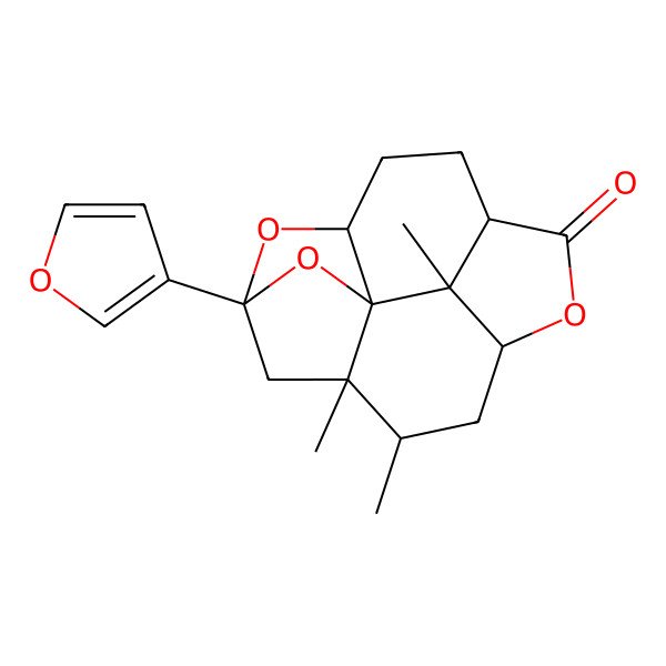 2D Structure of (1S,2S,3R,5S,8R,11R,13R,15S)-13-(furan-3-yl)-2,3,15-trimethyl-6,12,14-trioxapentacyclo[6.6.1.12,13.01,11.05,15]hexadecan-7-one