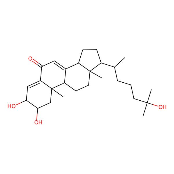 2D Structure of 2,3-Dihydroxy-17-(6-hydroxy-6-methylheptan-2-yl)-10,13-dimethyl-1,2,3,9,11,12,14,15,16,17-decahydrocyclopenta[a]phenanthren-6-one
