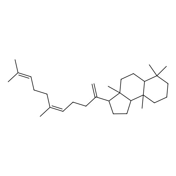 2D Structure of (3R,3aS,5aS,9aS,9bS)-3-[(5E)-6,10-dimethylundeca-1,5,9-trien-2-yl]-3a,6,6,9a-tetramethyl-1,2,3,4,5,5a,7,8,9,9b-decahydrocyclopenta[a]naphthalene