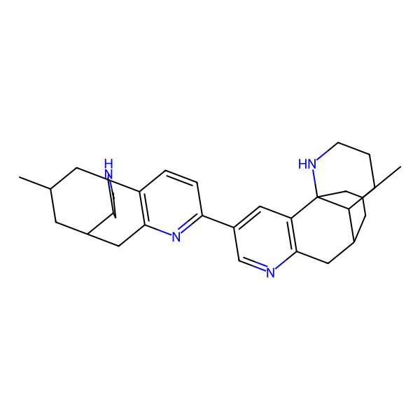 2D Structure of (1S,10R,16R)-16-methyl-4-[(1R,9R,10S,16S)-16-methyl-6,14-diazatetracyclo[7.5.3.01,10.02,7]heptadeca-2(7),3,5-trien-5-yl]-6,14-diazatetracyclo[7.5.3.01,10.02,7]heptadeca-2(7),3,5-triene