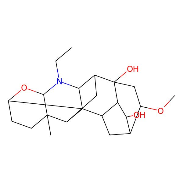2D Structure of 4-Ethyl-16-methoxy-10-methyl-6-oxa-4-azaheptacyclo[15.2.1.02,7.02,11.03,13.05,10.014,19]icosane-14,18-diol