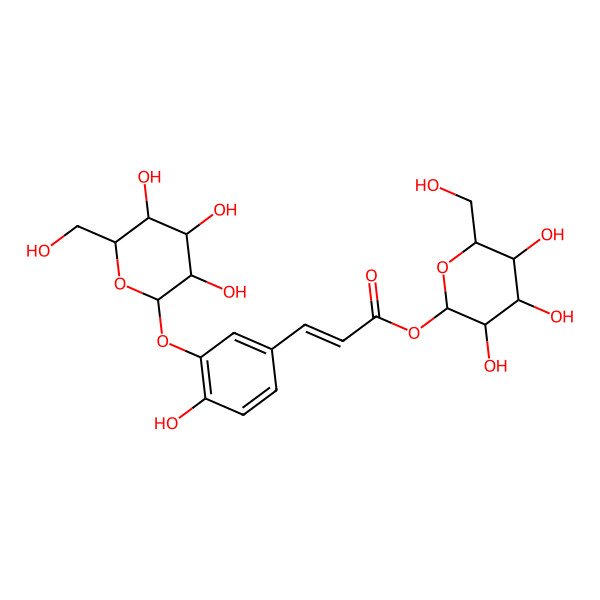 2D Structure of [3,4,5-Trihydroxy-6-(hydroxymethyl)oxan-2-yl] 3-[4-hydroxy-3-[3,4,5-trihydroxy-6-(hydroxymethyl)oxan-2-yl]oxyphenyl]prop-2-enoate