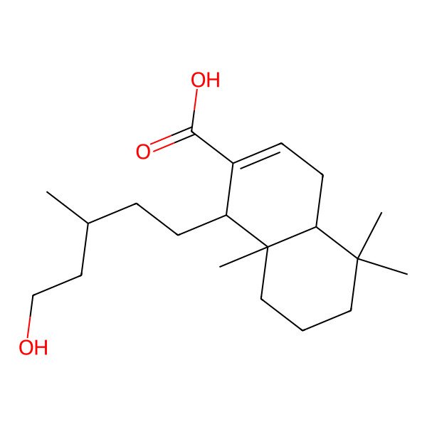 2D Structure of (1R,4aS,8aR)-1-[(3R)-5-hydroxy-3-methylpentyl]-5,5,8a-trimethyl-1,4,4a,6,7,8-hexahydronaphthalene-2-carboxylic acid