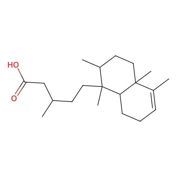 2D Structure of (3R)-5-[(1S,2R,4aR,8aR)-1,2,4a,5-tetramethyl-2,3,4,7,8,8a-hexahydronaphthalen-1-yl]-3-methylpentanoic acid
