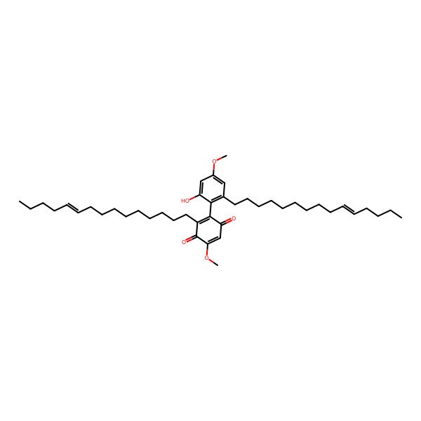 2D Structure of 2-[2-hydroxy-4-methoxy-6-[(Z)-pentadec-10-enyl]phenyl]-5-methoxy-3-[(Z)-pentadec-10-enyl]cyclohexa-2,5-diene-1,4-dione