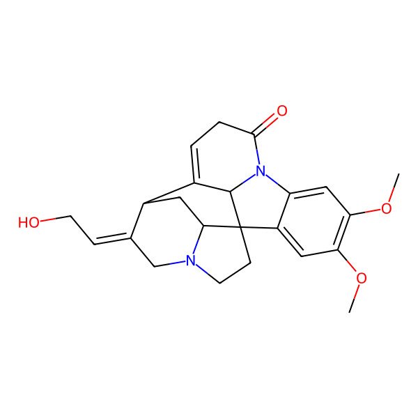 2D Structure of (1R,13S,14Z,19S,21S)-14-(2-hydroxyethylidene)-4,5-dimethoxy-8,16-diazahexacyclo[11.5.2.11,8.02,7.016,19.012,21]henicosa-2,4,6,11-tetraen-9-one