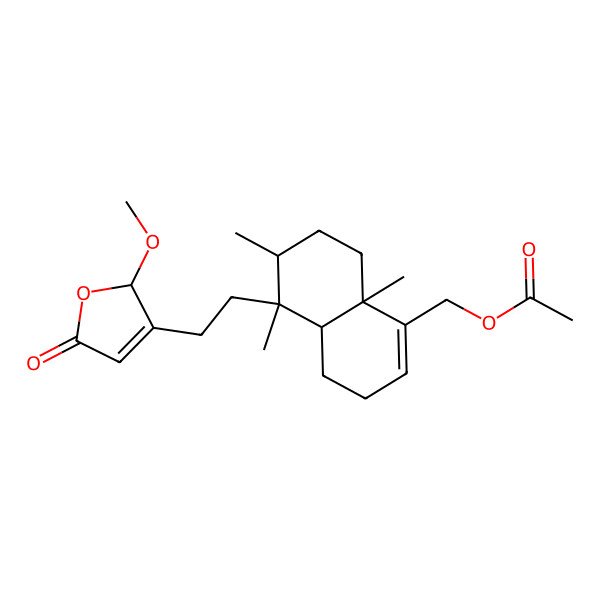 2D Structure of [5-[2-(2-methoxy-5-oxo-2H-furan-3-yl)ethyl]-5,6,8a-trimethyl-3,4,4a,6,7,8-hexahydronaphthalen-1-yl]methyl acetate