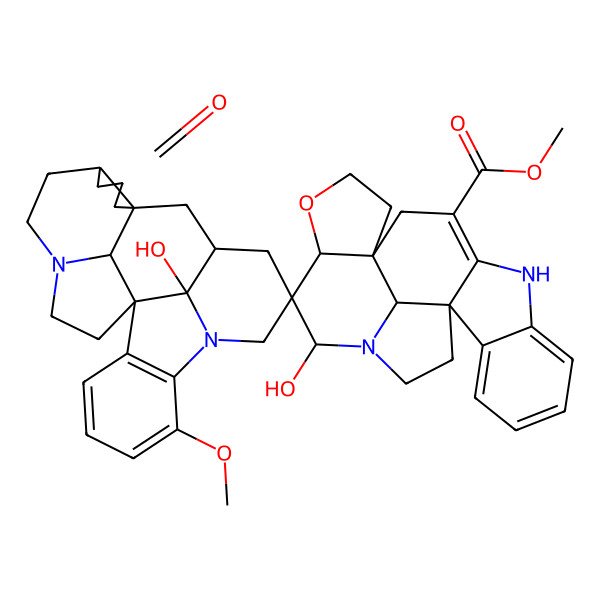2D Structure of Methyl 18,24'-dihydroxy-19'-methoxy-9'-oxospiro[15-oxa-8,19-diazahexacyclo[10.9.1.01,9.02,7.012,16.019,22]docosa-2,4,6,9-tetraene-17,15'-4,17-diazaheptacyclo[11.10.1.11,4.07,11.017,24.018,23.011,25]pentacosa-18(23),19,21-triene]-10-carboxylate