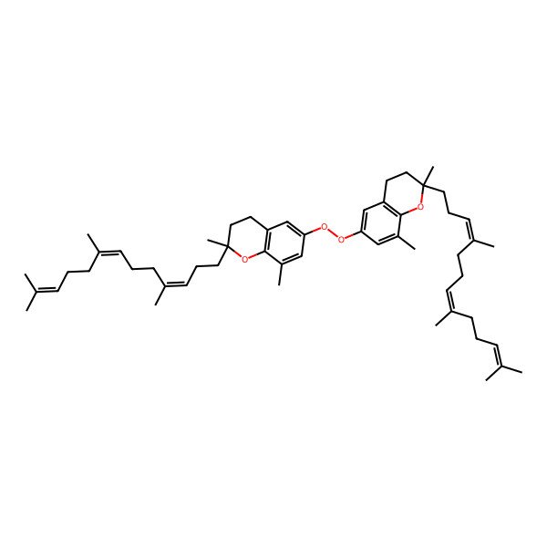 2D Structure of (2R)-6-[[(2R)-2,8-dimethyl-2-[(3E,7E)-4,8,12-trimethyltrideca-3,7,11-trienyl]-3,4-dihydrochromen-6-yl]peroxy]-2,8-dimethyl-2-[(3E,7E)-4,8,12-trimethyltrideca-3,7,11-trienyl]-3,4-dihydrochromene