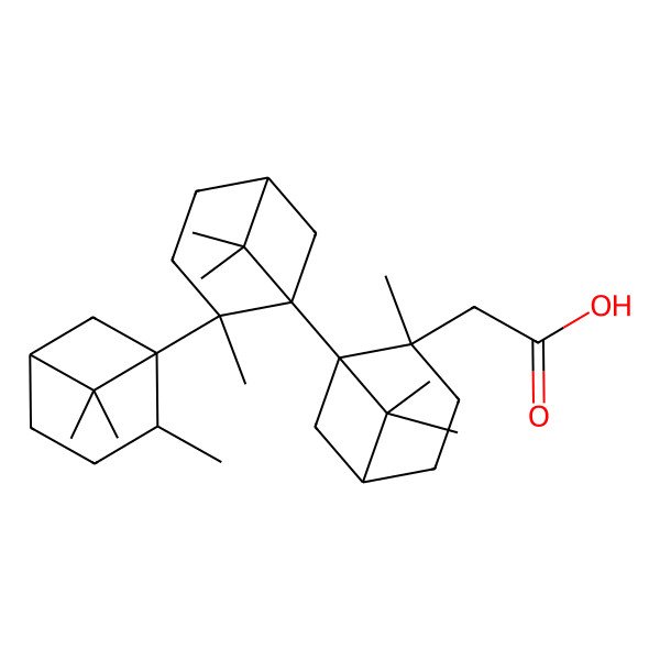 2D Structure of 2-[2,6,6-Trimethyl-1-[2,6,6-trimethyl-2-(2,6,6-trimethyl-1-bicyclo[3.1.1]heptanyl)-1-bicyclo[3.1.1]heptanyl]-2-bicyclo[3.1.1]heptanyl]acetic acid