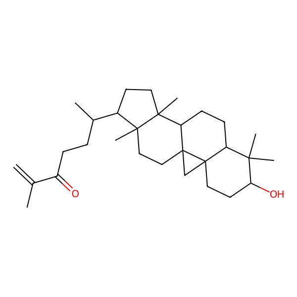 2D Structure of (6R)-6-[(1S,3R,6S,8R,11R,12S,15R,16R)-6-hydroxy-7,7,12,16-tetramethyl-15-pentacyclo[9.7.0.01,3.03,8.012,16]octadecanyl]-2-methylhept-1-en-3-one
