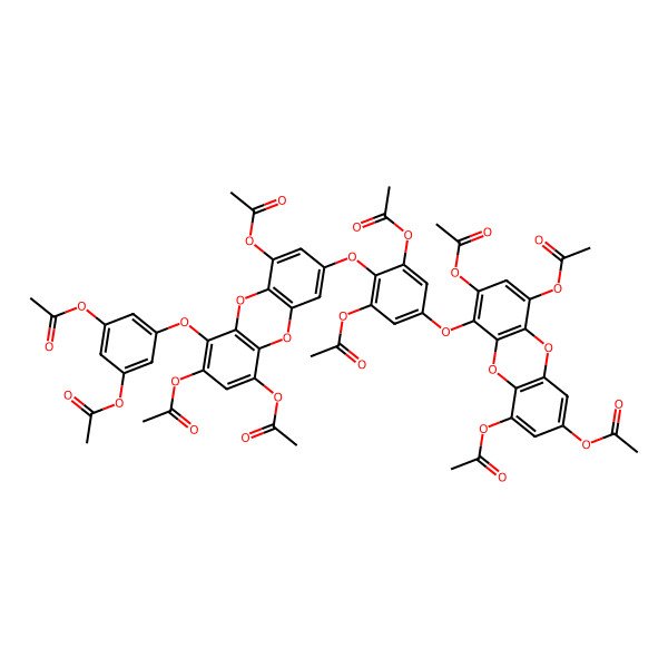 2D Structure of [3-Acetyloxy-5-[2,4,9-triacetyloxy-7-[2,6-diacetyloxy-4-(2,4,7,9-tetraacetyloxydibenzo-p-dioxin-1-yl)oxyphenoxy]dibenzo-p-dioxin-1-yl]oxyphenyl] acetate